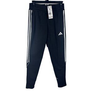 Adidas Joggers Sweatpants Girls XS White Stripes Elastic Waist Pockets NEW